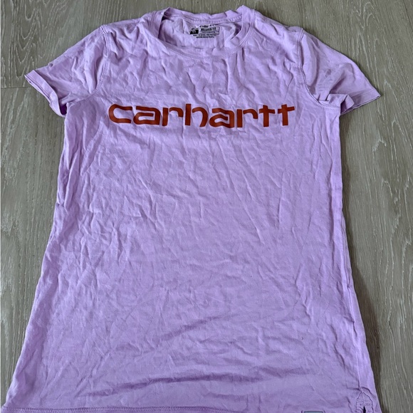 Carhartt Women's Lavender Tee with Red Logo - Picture 1 of 2